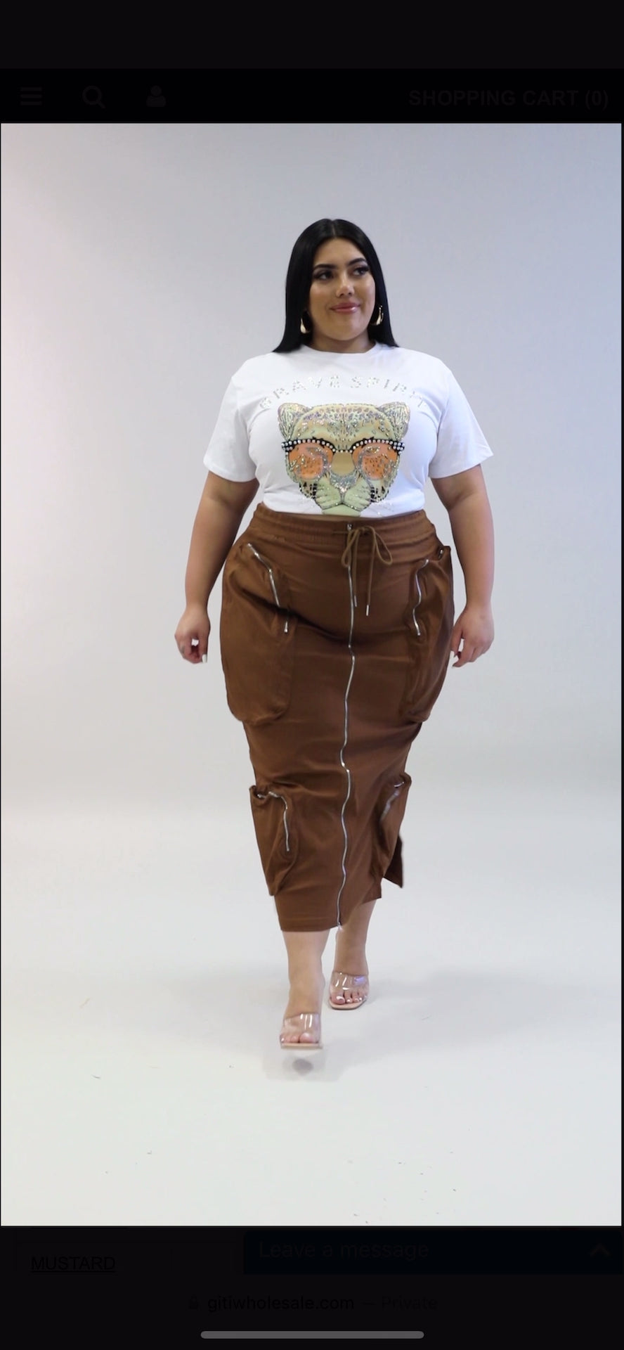 Brown Cargo Skirt