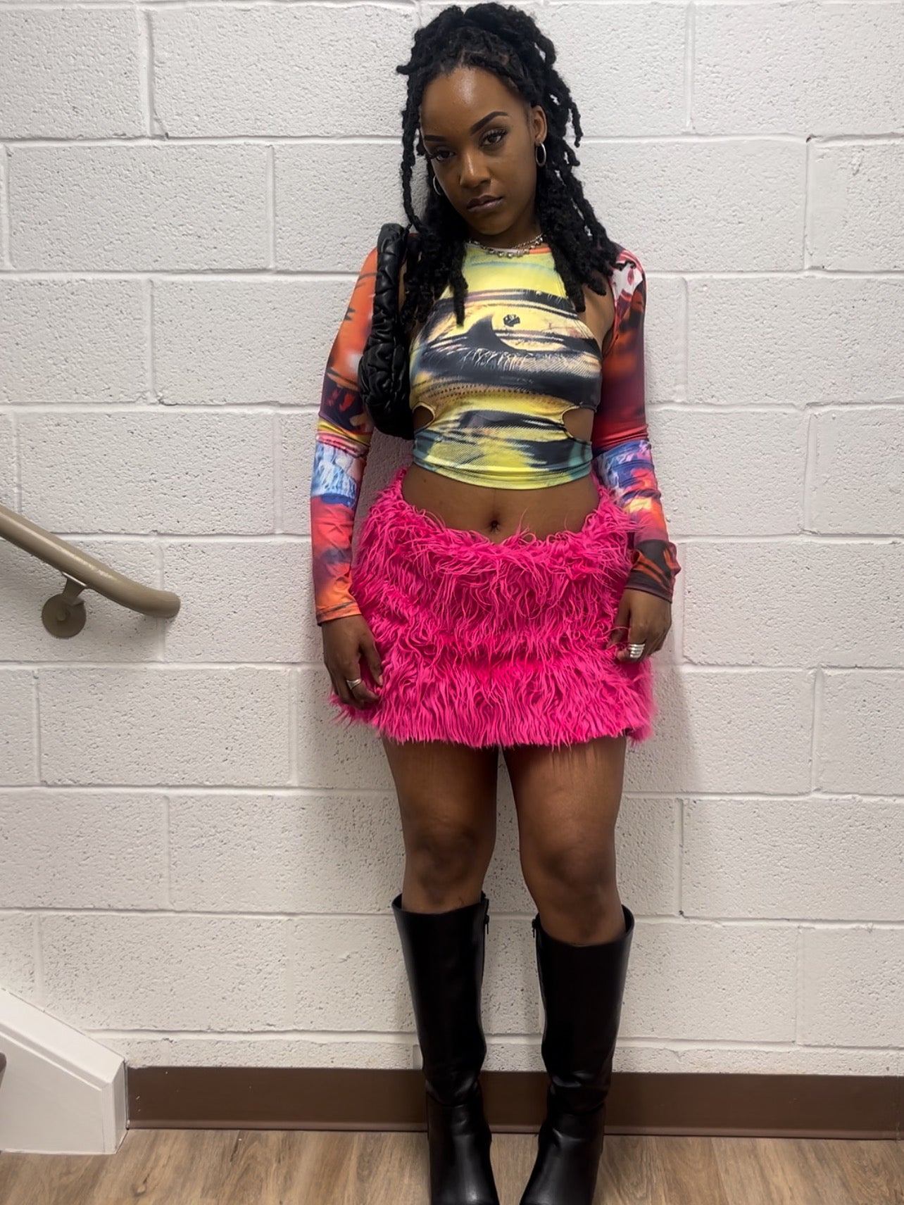 Pink Fur Skirt