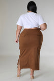 Brown Cargo Skirt