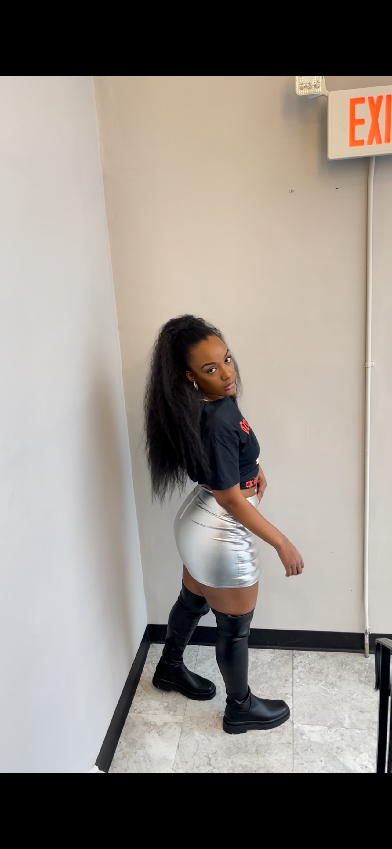 Silver Bubble Mini Skirt